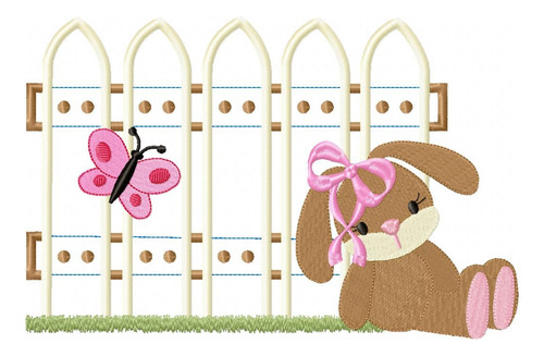 Matriz Para Bordado Maquina Conejo Páscua Niña Cerca 3364
