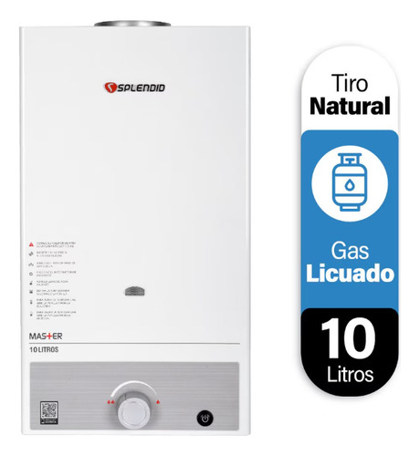 Calefont 10 Litros Tiro Natural Gas Licuado Master Splendid