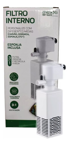 Filtro Interno 3 Em1 P Aquário 400l/h 4w Fi-400 Maxxi