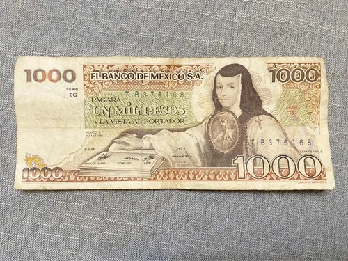 comprar Billete De 1000 Pesos Sor Juana Inés De La Cruz! 1982!