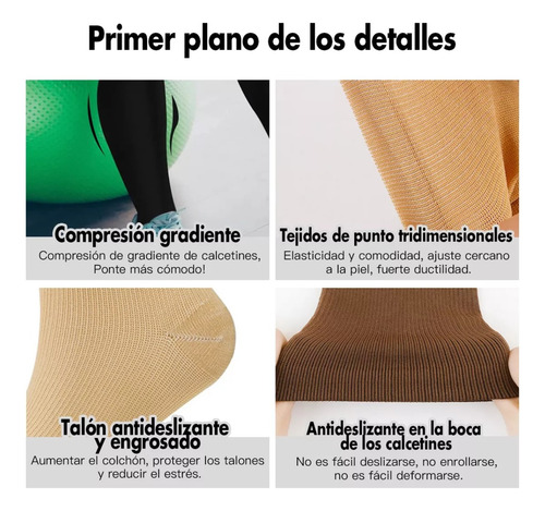 2 Par Calceta Compresión Medias Alivia Varices Circulación