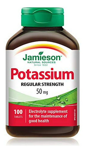 Tabletas De Potasio Jamieson 50 Mg, 100 Unidades