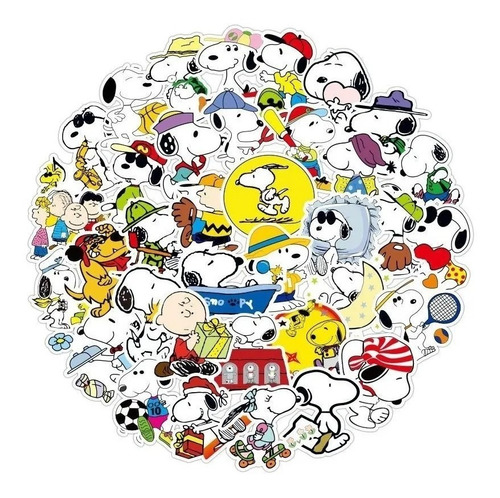 Imagen 1 de 7 de Snoopy - Set De 50 Stickers / Calcomanias / Pegatinas
