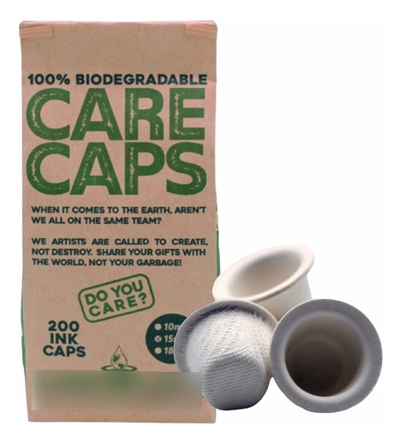 200 Retapas Caps Tatuaje /tinta Biodegradables Care Caps Gb