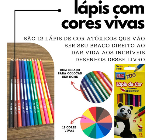 Blocão Enaldinho Para Colorir + 12 Lápis De Cor Aventuras E Desafios 48 Páginas