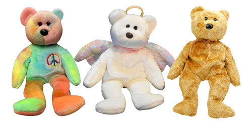 Coleccion Ty 3 Peluches Ositos Babies Peace - Halo - Cashew 