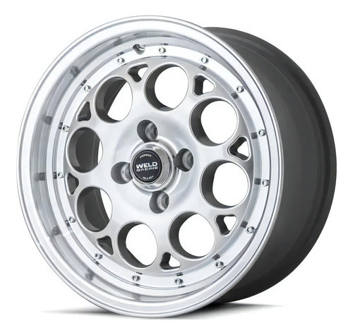 Par De Roda Weld Magnun C17 Aro 15x4 15x7 Gol Chevette Opala Cor Prata Com Diamantado