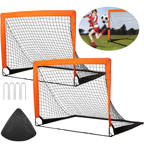 Set De 2 Arcos Futbol Plegables Con Bolsa De Transporte 