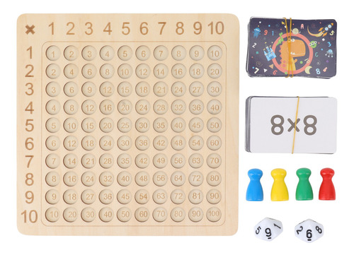 Juego Educativo De Madera Con Tablero De Multiplicación Mate