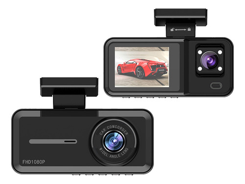 Una Cámara Dash Cam De 3 Canales 1080p+480p Super Night Visi