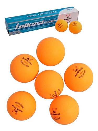 Pelotas Ping Pong 2 Star Bola Tenis Mesa Leikesi Naranja X 6
