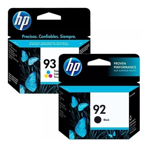 Combo Cartucho Original Hp 92 Negro + 93 Color C3180 C4180