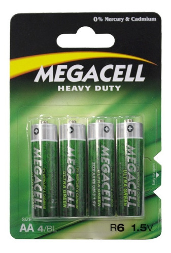 Pilas Megacell Heavy Duty Aa 1.5 V 4 Pzs