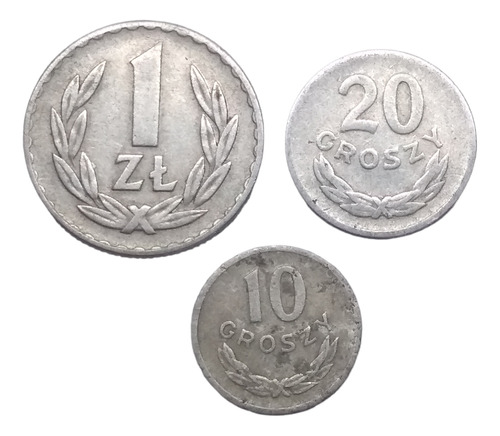 Monedas Polonia 1 Zloty 20 Y 10 Groszy  3 Piezas Envio $60