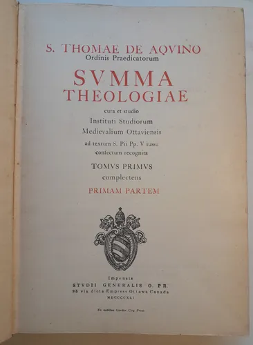 Summa Teologica - Sto Tomas De Aquino - Latin Ed Ottawa H3 (Usado)
