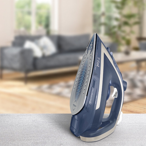 Plancha Ropa Suela Cerámica Con Vapor Profesional Vertical Color Azul