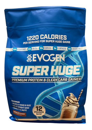 Evogen Super Huge Proteina Ganador Bcaa Eaas 12 Lbs Gainer Sabor Chocolate Shake
