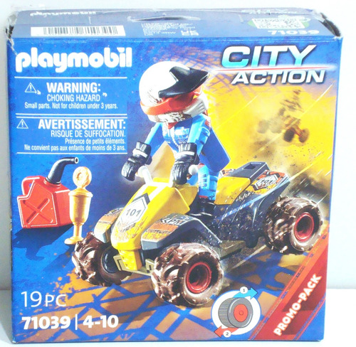 Playmobil 71039 Cuatriciclo Pullback Piloto Caja Abierta