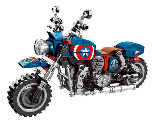 Moto Capitan America Avengers Figura Construcción Armable