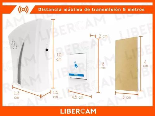 Timbre Inalambrico sin cables 32 melodias alcance 30 metros a pilas