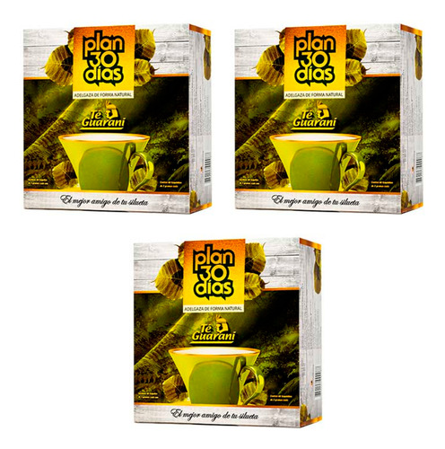 Té Guaraní Plan 30 Días En Saquitos Natural X3 Cajas 180
