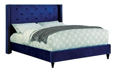 Cama Anabelle Tamaño King, Cama Clásica Azul