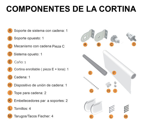 Imagen 8 de 10 de Cortina Roller Blackout 60x160cm Standard Roller Rollerpro