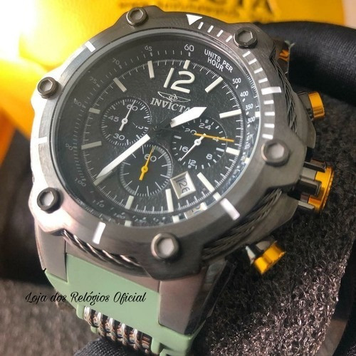 Relógio Invicta Bolt Men 25471 Original Preto Com Verde
