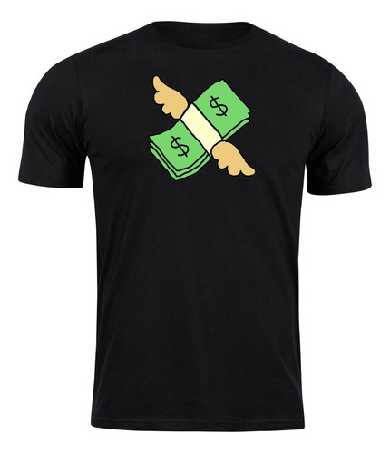 Camiseta Algodão Money Flies Camisa Dinheiro Voadon Blusa