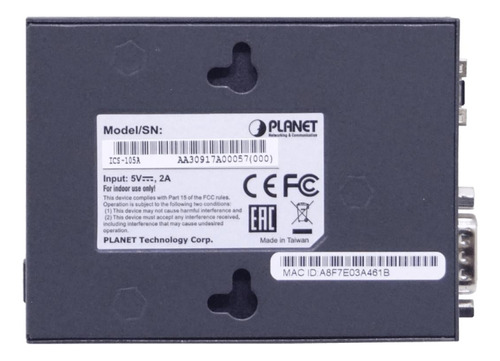 Convertidor Ethernet Planet 1-sfp-100 1-db9-m Clickbox
