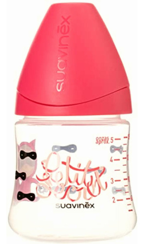 Suavinex Biberon Flujo Medio Petite Secret, Rosa, 150 Ml,