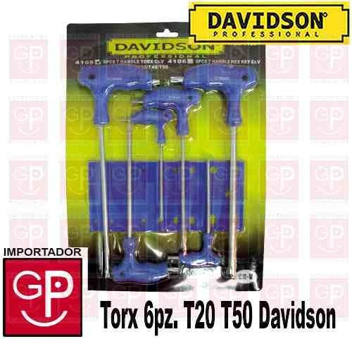 Llave Torx 6pz. T20 T50 Con Soporte Davidson G P
