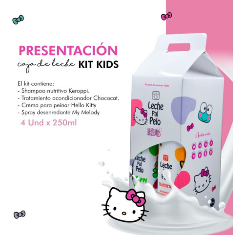 Imagen 1 de 4 de Kit Leche Pal Pelo Kids Niña 250 Ml - mL a $94