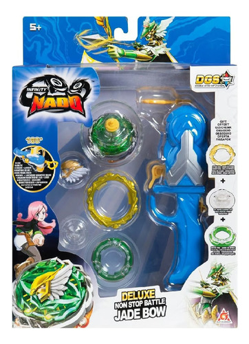 Infinity Nado | Jade Bow Advanced | Trompo Tipo Beyblade Verde