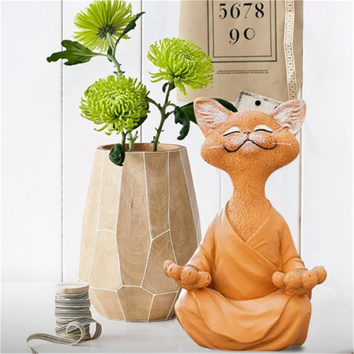 A Estatua Del Gato Buda Negro Gato Feliz Caprichoso