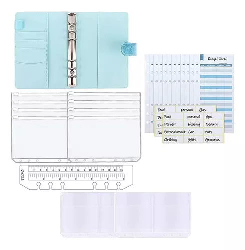 A6 Budget Binder Set Carpeta Ahorro Dinero Cuaderno Cuero Pu