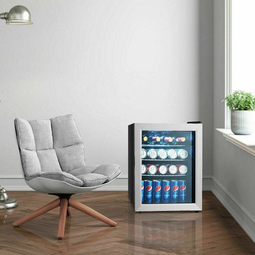 Refrigerador Para Bebidas Acero Inoxidable Tangkula 52 Latas