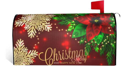 Fundas Magnéticas Para Buzón De Navidad, Diseño Copos Nieve,