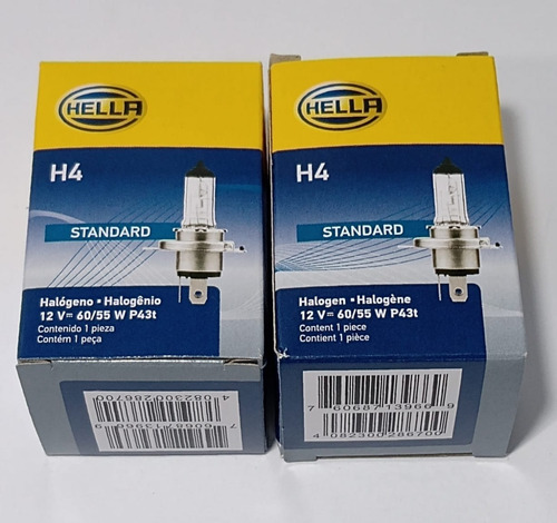 Imagem 2 de 3 de Lampada Farol Troller H4 60/55w Hella Kit 2 Peças