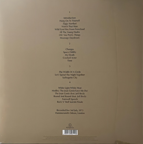 David Bowie Ziggy Stardust 50th Anniversary 2 Lp Gold Vinyl