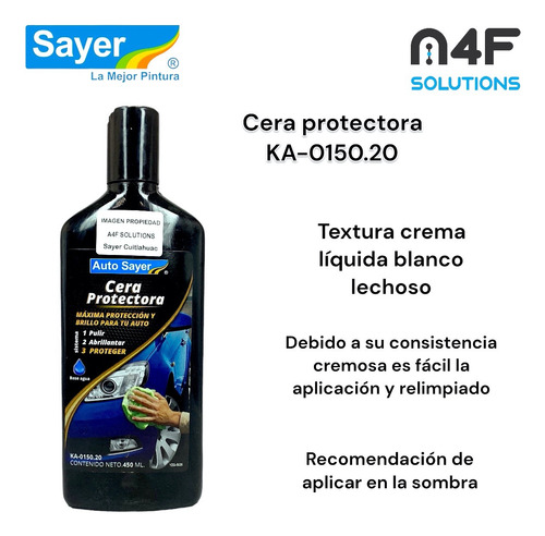 Cera Protectora Automotriz Sayer Ka-0150.20 4 Pza