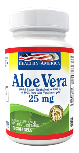 Aloe Vera Sábila 25 Mg - 100 Softgels Healthy America