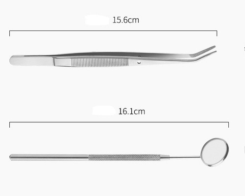 Set Dental Higiene 4 Piezas Acero Inoxidable Con Caja Silver