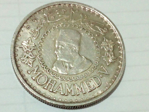 Moneda De Marruecos De 500 Francos En Plata Año 1956