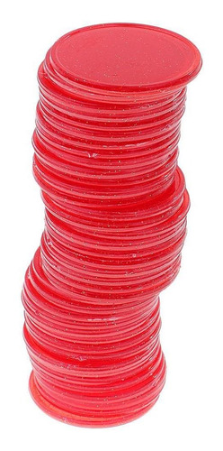 5 chips de juego 22 mm de plástico rojo 