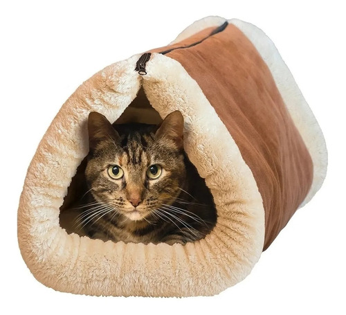 Cama Túnel Para Gatos Mascotas Lavable 2 En 1