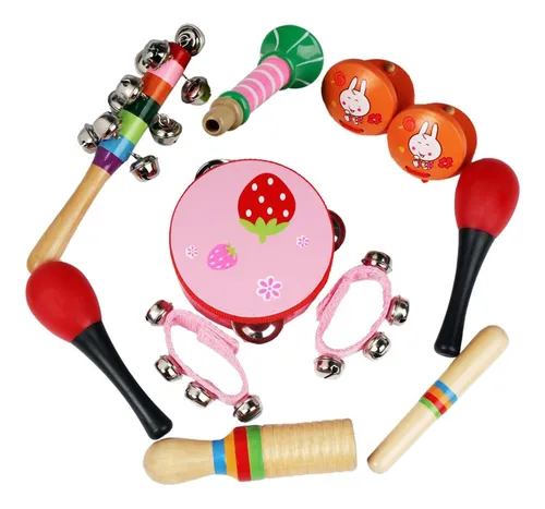 Kits Instrumentos Musicales Infantiles Pandera+maracas+dedo