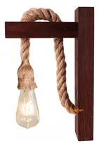 Comprar Lampara De Pared Madera Vintage Lámparas Rustica Retro Soga Estructura Marrón