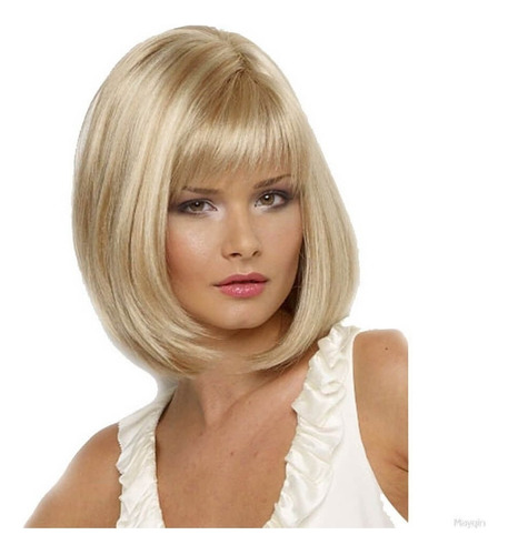 Wig Laces Wig Female Bob Blonde Smooth Short Fringe Fashion