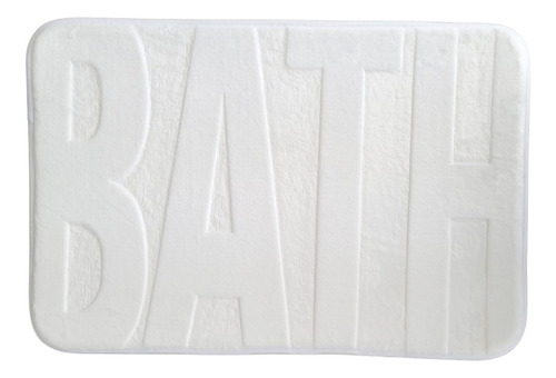 Alfombra De Baño Diseño Bath Blanco Microfibra (40 X 60)